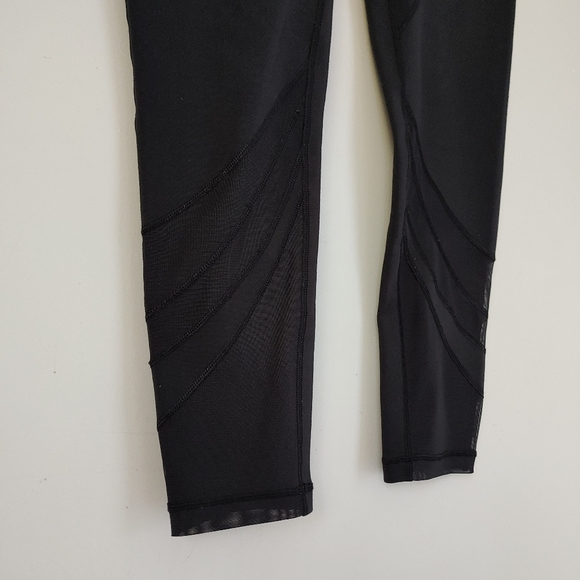 Ivivva Lululemon Rhythmic Tights Leggings High Low Mesh Size 14 Black - Picture 10 of 15